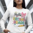 Cute Hello Second Grade Back To School Coquette Teacher Girl Women Long Sleeve T-Shirt, funny gift Cute Hello Second Grade Back To School Coquette Teacher Girl Women Long Sleeve T-Shirt, funny gift