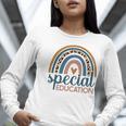 Cute Special Education Leopard Print SPED Teacher Idea Women Long Sleeve T-Shirt, funny gift