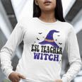 ESL Teacher Witch Halloween Matching Group Costume Women Long Sleeve T-Shirt, Esl Teacher Shirts, funny gift