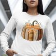 Fall Book Pumpkin Halloween Teacher Librarian Thanksgiving Women Long Sleeve T-Shirt, funny gift