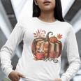 Fall Book Pumpkin Retro Reading Halloween Teacher Women Long Sleeve T-Shirt, funny gift Fall Book Pumpkin Retro Reading Halloween Teacher Women Long Sleeve T-Shirt, funny gift