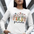 First Grade Teacher Wildflower Back To School Floral Outfits Women Long Sleeve T-Shirt, First Grade Teacher Shirts, funny gift