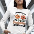 Groovy I Teach The Cutest Pumpkins In The Patch For Teacher Women Long Sleeve T-Shirt, Groovy Teacher Shirts, funny gift Groovy I Teach The Cutest Pumpkins In The Patch For Teacher Women Long Sleeve T-Shirt, Groovy Teacher Shirts, funny gift