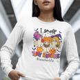 Halloween Teacher Smell a Tiny Human Ghost Spooky Season Women Long Sleeve T-Shirt, funny gift