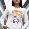 Haunted 67 Ghost Math Teacher Halloween Costume Math Pun Women Long Sleeve T-Shirt, funny gift Haunted 67 Ghost Math Teacher Halloween Costume Math Pun Women Long Sleeve T-Shirt, funny gift