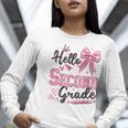 Hello Second Grade First Day Of School Coquette Teacher Girl Women Long Sleeve T-Shirt, First Grade Teacher Shirts, funny gift Hello Second Grade First Day Of School Coquette Teacher Girl Women Long Sleeve T-Shirt, First Grade Teacher Shirts, funny gift