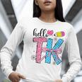 Hello TK Transitional Kindergarten Back To School Teacher Women Long Sleeve T-Shirt, funny gift