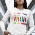 Its Okay To Feel All The Feels Mood Color Crayons Teacher Women Long Sleeve T-Shirt, funny gift Its Okay To Feel All The Feels Mood Color Crayons Teacher Women Long Sleeve T-Shirt, funny gift