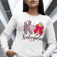 K Is For Kindergarten Teacher Coquette Bow Back To School Women Long Sleeve T-Shirt, funny gift K Is For Kindergarten Teacher Coquette Bow Back To School Women Long Sleeve T-Shirt, funny gift