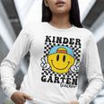 Kindergarten Teacher Hippie Smile Face Back School Women Long Sleeve T-Shirt, funny gift Kindergarten Teacher Hippie Smile Face Back School Women Long Sleeve T-Shirt, funny gift