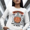 Mad Scientist Pumpkin Science Teacher Halloween Costume Kids Women Long Sleeve T-Shirt, Science Teacher Shirts, funny gift