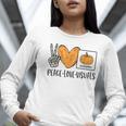Peace Love Visuals Sped Teacher Pumpkin Skeleton Halloween Women Long Sleeve T-Shirt, funny gift