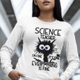 Science Teacher Appreciation Merch -Adults -Youth Grey Classic Fit Modern Science Theme Cartoon Women Long Sleeve T-Shirt, Science Teacher Shirts, funny gift