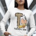T Is For Teacher’s Aide Back To First Day Of School Leopard Men Women Girls Kids Women Long Sleeve T-Shirt, funny gift