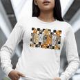 Teacher Appreciation Boho Floral Leopard Checkered Women Long Sleeve T-Shirt, funny gift