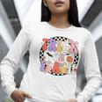 Trick Or Teach Retro Groovy Halloween Teacher Women Long Sleeve T-Shirt, Groovy Teacher Shirts, funny gift