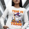 Trick Or Teach Teacher Halloween Ghost Pencil Floral Women Long Sleeve T-Shirt, funny gift Trick Or Teach Teacher Halloween Ghost Pencil Floral Women Long Sleeve T-Shirt, funny gift