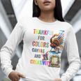 Turkey Thanksgiving Art Teacher Costume Tee For Artists Women Long Sleeve T-Shirt, funny gift
