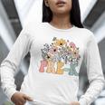 Wildflower Pre-K Preschool Team Floral Teacher Girls Women Long Sleeve T-Shirt, funny gift
