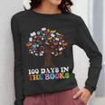100 Days In The Books Reading Teacher 100th Day Of School Women Long Sleeve T-Shirt, funny design