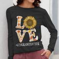 4th Grade Teacher Love Autumn Fall Sunflower Appreciation Women Long Sleeve T-Shirt, 4th Grade Teacher Gifts, funny design