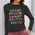 ABC Cute Monster Alphabet Halloween Teacher Costume Kids Women Long Sleeve T-Shirt, funny design