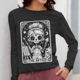 Artist Tarot Card Skeleton Painter Art Teacher Witchy Women Long Sleeve T-Shirt, funny design