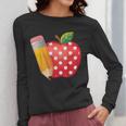 Back To School Pencil And Apple Teacher Student Women Long Sleeve T-Shirt, funny design