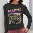 Back To School Retro Reading Is My Jam 80s Teacher Boombox Women Long Sleeve T-Shirt, funny design Back To School Retro Reading Is My Jam 80s Teacher Boombox Women Long Sleeve T-Shirt, funny design