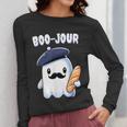 Boo Jour Ghost French Teacher Vintage Teacherlife Groovy Women Long Sleeve T-Shirt, Groovy Teacher Gifts, funny design
