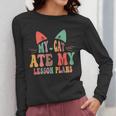 My Cat Ate My Lesson Plans Teacher Sarcastic Women Long Sleeve T-Shirt, funny design My Cat Ate My Lesson Plans Teacher Sarcastic Women Long Sleeve T-Shirt, funny design