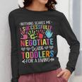 Childcare Teacher Negotiate With Toddlers Daycare Provider Men Women Girls Kids Women Long Sleeve T-Shirt, funny design