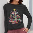 Christmas Library Tree Love Reading Books Nerd Teacher Women Long Sleeve T-Shirt, funny design
