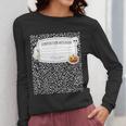 Composition Notebook Costume Adult Halloween For Teacher Women Long Sleeve T-Shirt, funny design
