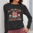 All The Cool Kids Are Reading Book Reading Teacher School Women Long Sleeve T-Shirt, funny design