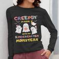 Creepin It Real With Kindergarten Monsters Halloween Teacher Women Long Sleeve T-Shirt, funny design Creepin It Real With Kindergarten Monsters Halloween Teacher Women Long Sleeve T-Shirt, funny design