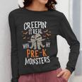 Creepin It Real Pre-K Monsters Halloween Preschool Teacher Women Long Sleeve T-Shirt, funny design