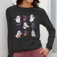 Cute Ghost Cat Playing Musical Halloween Music Teacher Women Long Sleeve T-Shirt, funny design Cute Ghost Cat Playing Musical Halloween Music Teacher Women Long Sleeve T-Shirt, funny design