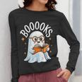 Cute Ghost Reading Book Librarian Teacher Halloween Costume Women Long Sleeve T-Shirt, funny design