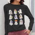Cute Ghost Reading Books Teacher Halloween Reading Men Women Kids Women Long Sleeve T-Shirt, funny design