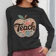 Cute Teacher With Apple Retro Teacher Kids Back To School Women Long Sleeve T-Shirt, funny design Cute Teacher With Apple Retro Teacher Kids Back To School Women Long Sleeve T-Shirt, funny design