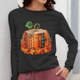 Fall Book Autumn Reading Teacher Halloween Pumpkin Season Women Long Sleeve T-Shirt, funny design
