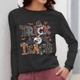 Fall Holiday Themed Thanksgiving Halloween Teacher Trick Or Women Long Sleeve T-Shirt, funny design Fall Holiday Themed Thanksgiving Halloween Teacher Trick Or Women Long Sleeve T-Shirt, funny design
