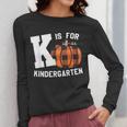 Fall Kindergarten Teacher K Is For Buffalo Plaid Pumpkin Women Long Sleeve T-Shirt, funny design Fall Kindergarten Teacher K Is For Buffalo Plaid Pumpkin Women Long Sleeve T-Shirt, funny design
