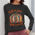 Fall In Love With Learning Book Lover Autumn Pumpkin Teacher Women Long Sleeve T-Shirt, funny design Fall In Love With Learning Book Lover Autumn Pumpkin Teacher Women Long Sleeve T-Shirt, funny design