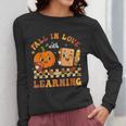 Fall In Love With Reading Book Autumn Pumpkins And Teachers Women Long Sleeve T-Shirt, funny design Fall In Love With Reading Book Autumn Pumpkins And Teachers Women Long Sleeve T-Shirt, funny design