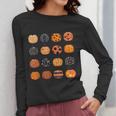 Folk Art Pumpkins Teacher Nurses Admin Witch Halloween Cute Women Long Sleeve T-Shirt, funny design