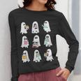 Ghost Reading Books Spooky Librarian Teacher Women Women Long Sleeve T-Shirt, funny design
