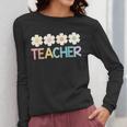 Groovy Teacher Cute Daisy Flower Retro Back To School Women Long Sleeve T-Shirt, Groovy Teacher Gifts, funny design