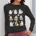 Halloween Ghost Music Teacher Playing Instruments Women Long Sleeve T-Shirt, funny design Halloween Ghost Music Teacher Playing Instruments Women Long Sleeve T-Shirt, funny design